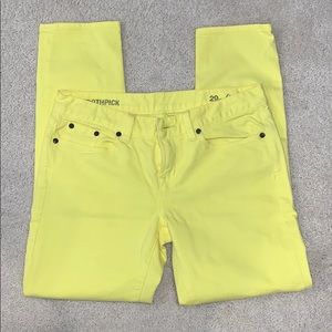 Yellow toothpick jeans Jcrew